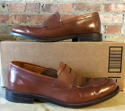 J. Crew Ludlow Men's Brown Leather Penny Loafers Dress Shoes - Size 10D • $35