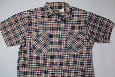 Vintage Big Mac Plaid Button Short Sleeve Shirt Mens L USA Made New Without Tags • $35.27
