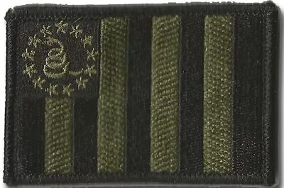 VELCRO® BRAND Fastener Morale Patch Gadsden Sons Of Liberty OLIVE 3x2   • $5.95