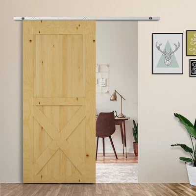 £29.99 • Buy Single Sliding Barn Wood Door Hardware Roller Modern Style Track System Set Room