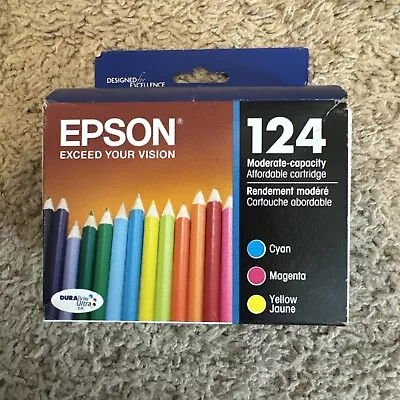 Epson Genuine 124 Cyan Magenta Yellow  Ink Cartridges 3 PK Expired 12/2022 • $14.99