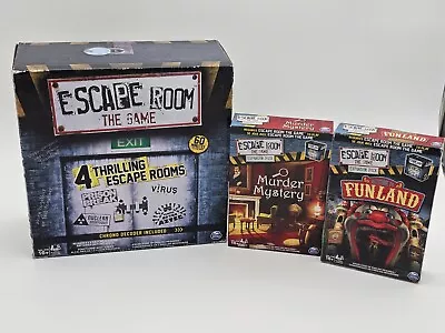 Spin Master Games Escape Room The Game With 2 Expansions Funland Murder Mystery • $45