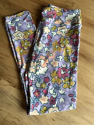 Lularoe Os Disney Leggings Floral Mickey • $17