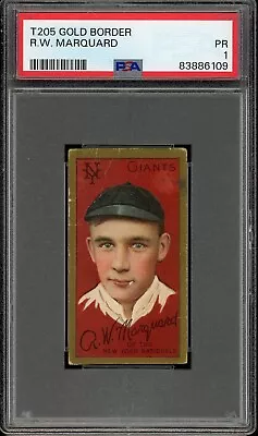 1911 T205 Gold Border Baseball R.W. Marquard PSA 1 • $140