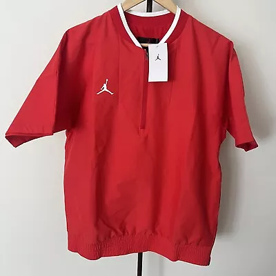 Jordan Team Lightweight Nylon Coaches Jacket Mens Medium Red 1/2 Zip CV5858-657 • $44.99