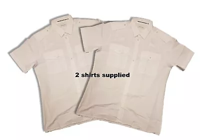£9.95 • Buy 2x Ex Police Shirts Mens/Gents Long & Short Sleeve Double Two Police White Shirt