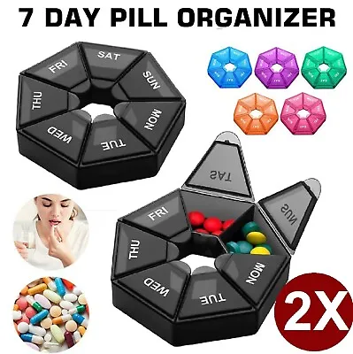 7Day Pill Box Medicine Storage Weekly Tablet Container Case Organizer Dispenser • $14.98