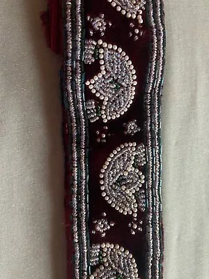 Vintage Beaded Belt On Velvet 34  • $20