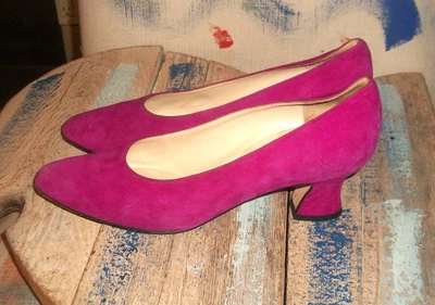 £38.72 • Buy Vtg Classiques Entier Magenta-Suede Pumps W  Louis  Low Heels 8.5N $298