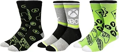 XBOX Socks 3 Pair Pack Official Gear Men's Shoe Size 8 To 12 Christmas 2023 • $11.95