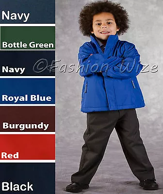 £21.99 • Buy Boys Fleece Reversible Jacket Winter Warm Coat School Navy Red Blue Maroon Green