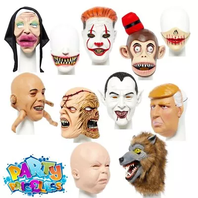 £9.99 • Buy Adults Halloween Masks Various Scary Creepy Horror Animal Fancy Dress Accessory 