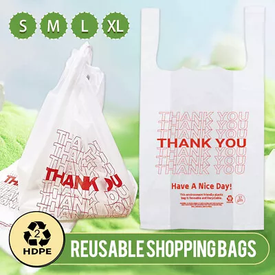 1000X Heavy Duty Reusable Plastic Singlet Bags Grocery Shopping Checkout Bags AU • $179.40