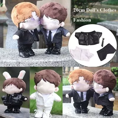 Leather Jacket Plush Doll's Clothes Doll Outfit Accessories 20cm Doll Overalls • $26.44