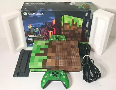 Microsoft Xbox One S Rare Minecraft Video Game Console 1tb Complete Boxed • $449.95