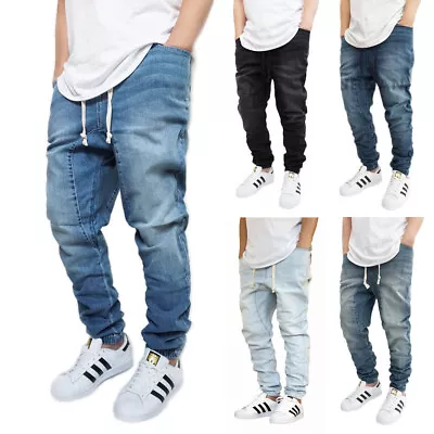 Men's Drop Crotch Denim Jogger Pants 5 Colors S-5xl Big&tall *fast Shipping* • $28.98