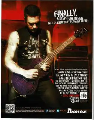 2011 IBANEZ ARZ Violet Electric Guitar ERIC GREGSON Sleeping Giant Magazine Ad • $8.95
