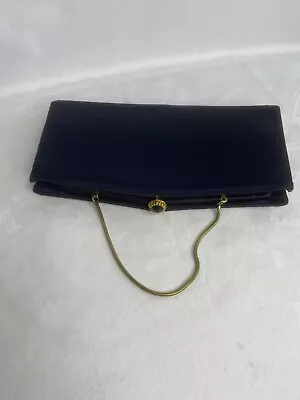 Evening Bag Vintage Clutch Purse La France Navy With Chain Strap • $14.88