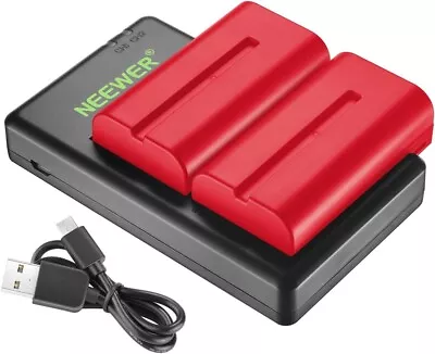 Neewer NP-F550 Battery Charger Set For Sony NP F970F750F770F960F550F530 Red • $59.90