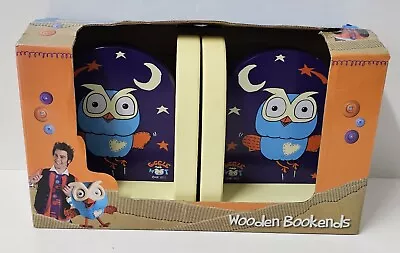 Giggle And Hoot Set Of 2 Wooden Book Ends *New In Box* ABC4Kids TV Series • $49.95