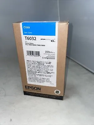 New Genuine Epson Cyan Ink Cartridge T6032 7800 9800 7880 • $39.99