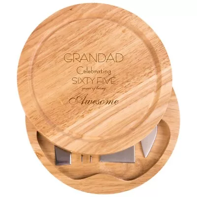 Personalised Cheese Board Set Birthday Mum Dad 50th 60th 70th ANY NAME AGE Gift • £10.95