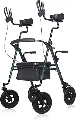 $99.99 • Buy 10’’ ELENKER Upright Rollator Walker Upgrade Walking Medical Rolling Aid Wheels