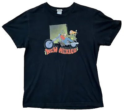 New Mexico State Map Biker Motorcycle Cactus T-Shirt Size Medium Black • $12.88