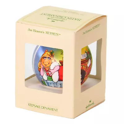 Hallmark Muppets Miss Piggy Kermit Satin Ball Ornament Christmas Unbreakable '81 • $14.99