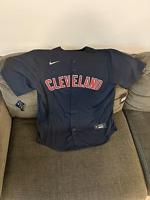 Nike Authentic Cleveland Guardians Baseball Alternate Navy Jersey Men’s Sz: L • $69.99