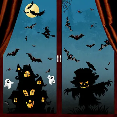 28PCS Halloween Window Stickers Ghosts Bats Halloween Decorations For Doors UK • £2.99