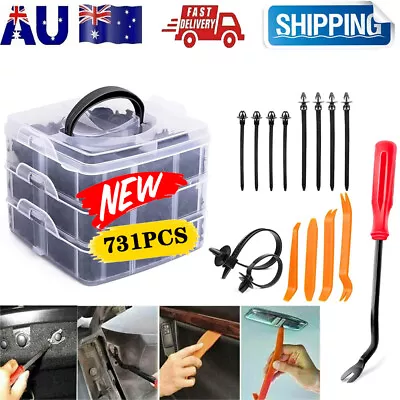 731PC Auto Plastic Rivet Clamp Fastener Kit Car Trim Body Clips Retainer Bumper • $18.85