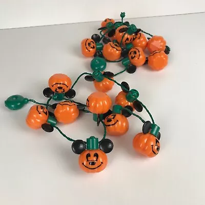 2 Mickey Mouse Pumpkin Lights Necklace Light Up Halloween String Disneyland • $38.21