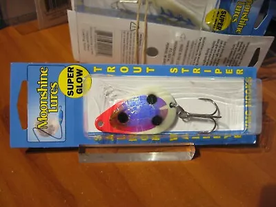 Moonshine Lures Super Glow 1 7/8  Casting Spoon 3/4 Oz RV Bloody Nose • $9.77