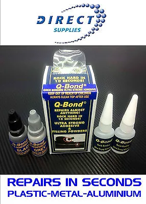 Q Bond QB2 Ultra Strong Adhesive Filler Q-Bond Black And Grey Powder Kit FAST!!! • £15.01