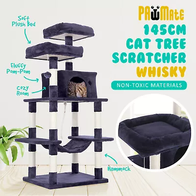 Cat Tree Scratching Post Scratcher Pole Sisal Furniture Condo House Tower 145cm • $69.90