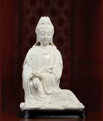 10  Dehua White Porcelain Ceramic Free Guan Quan Yin Goddess Buddha Ruyi Statue • $117.48