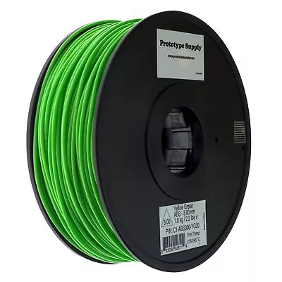 Prototype Supply 3mm ABS Yellow-Green 3D Printing Filament 1kg (2.2 Pounds) • $31.99