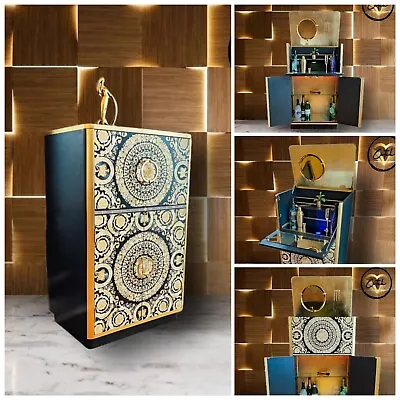 £995 • Buy Vintage Cocktail Cabinet Finshed With Original Versace Art Deco Decopage