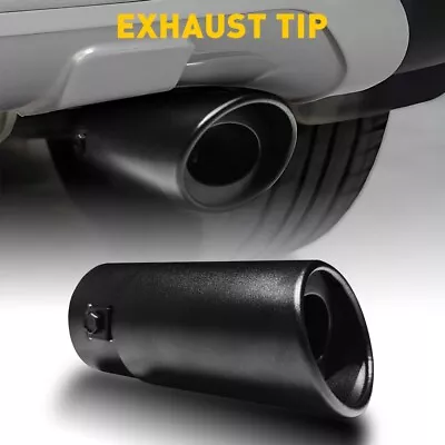 Straight Exhaust Pipe Tip Rear Tail Throat Muffler Accessories 2.5  Inlet Black • $13.99