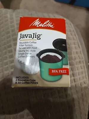 Melitta JavaJig Reusable Coffee Filter System Keurig Style ~ 2 Cups + 30 Filters • $9.97