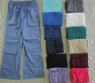 Landau Drawstring Flare Elastic Back Scrub Pant 2 Pocket Style 8335 XS To XL • $13.99