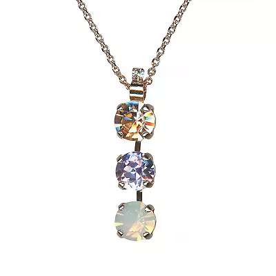 Mariana Necklace Pendant Trio Lt Peach Vitral Lt & White Opal Austrian Crys... • $76