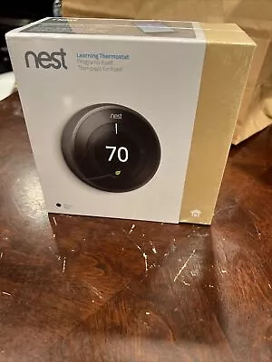 Nest 3rd Generation Learning Black Programmable Thermostat T3016US • $92