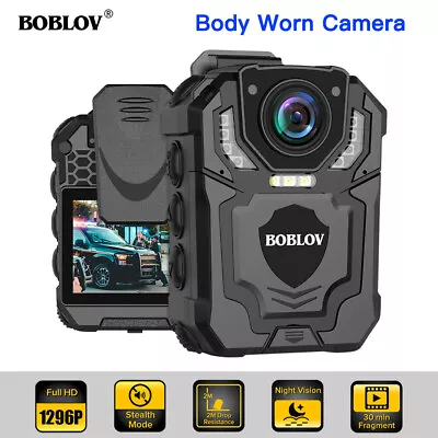 Boblov T5 Body Worn Camera HD 1296P DVR Video Security Cam IR Night Vision • $157.69