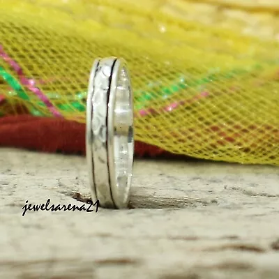 £9.56 • Buy Spinner Ring 925 Sterling Silver Ring Spin Meditation Ring  Anxiety Ring BFC7