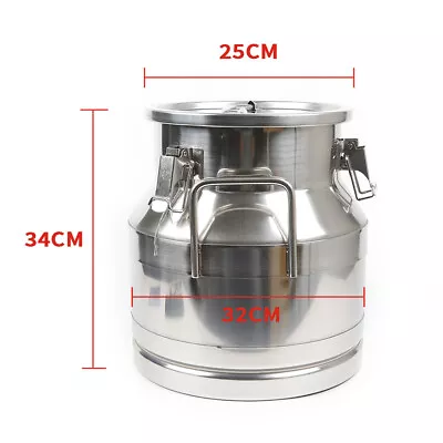 12-60L Stainless Steel Milk Can Wine Pail Bucket Oil Milk Tote Jug W/ Seal Lid • $87