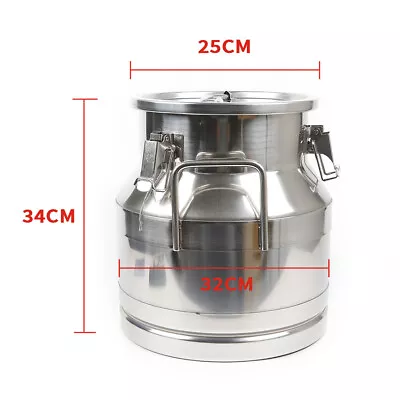 12-60L Stainless Steel Milk Can Wine Pail Bucket Oil Milk Tote Jug With Seal Lid • $87