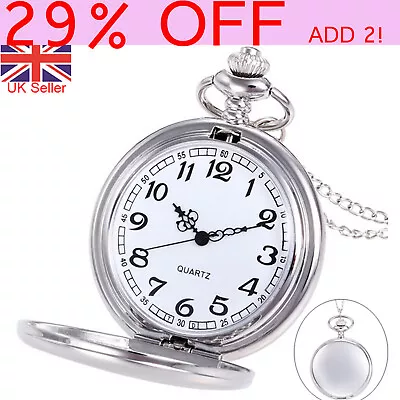 Men Women Vintage Pocket Watch Quartz Pendant Chain Wedding Birthday Gift • £4.55