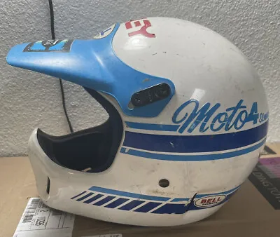 Vintage White Bell  Moto 4 SL Motorcycle  Helmet JT MX Racing Large • $89.99